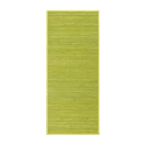 LOLAhome Alfombra pasillera de bambú verde 75 x 175 cm