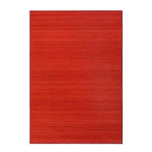 LOLAhome Alfombra de salón de bambú roja de 140 x 200 cm