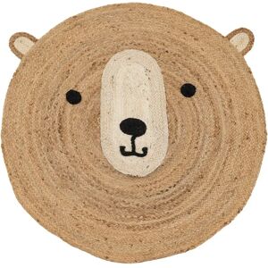 LOLAhome Alfombra de oso natural de yute de Ø 100 cm