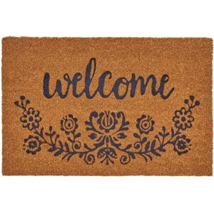 LOLAhome Felpudo antideslizante Welcome de fibra de coco natural de 60x40 cm