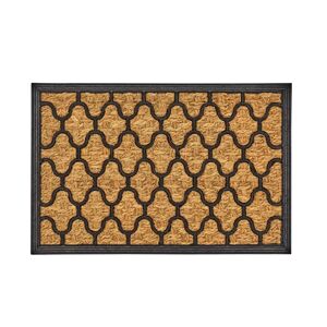 LOLAhome Felpudo mosaico arabesco de fibra natural de coco de 60x40 cm