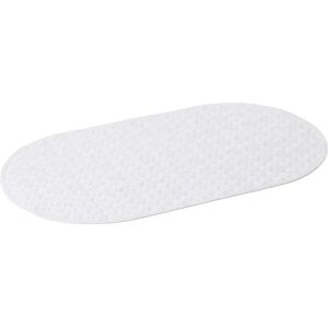 LOLAhome Alfombra de baño antideslizante con ventosas blanca de PVC de 39x69 cm