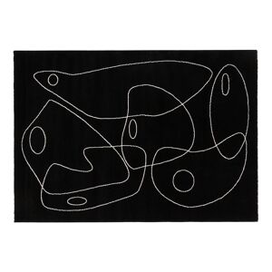 Miliboo Alfombra negra con estampado line art 160 x 230 cm ARTISTE