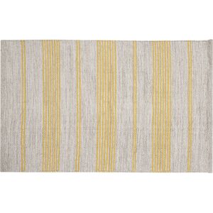 Miliboo Alfombra rectangular beige con rayas amarillas 140 x 200 cm CABOURG