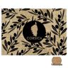 Les Trésors De Lily [R2182] - Mantel individual de arpillera 'Córcega' beige negro (tarjeta de olivo) - 42x30cm
