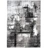 Tapiso Alfombra de salón blanco gris negro delgada 300 x 400 cm