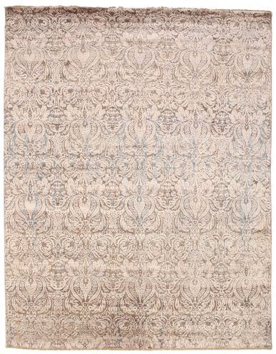 Anudada a mano . Origen: India Damask Alfombra 240X307 Beige/Gris Claro Grande Alfombra