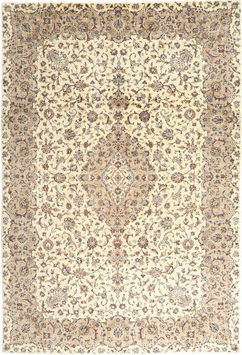 Anudada a mano . Origen: Persia / Iran Alfombra Oriental Keshan Alfombra 243X350 Beige/Marrón (Lana, Persia/Irán)