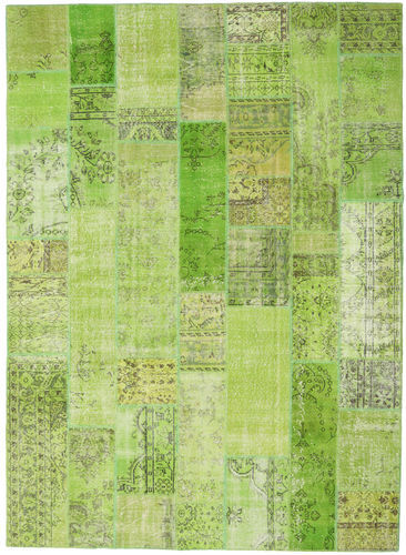 Anudada a mano . Origen: Turkey Alfombra Patchwork Alfombra 253X350 Verde Grande (Lana, Turquía)