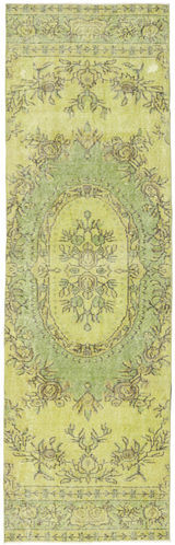 Anudada a mano . Origen: Turkey Colored Vintage Alfombra 82X270 Alfombra De Lana Verde/Verde Claro Pequeño Alfombra