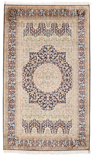 Anudada a mano . Origen: India 94X156 Alfombra Oriental Cachemira Pura De Seda Alfombra Beige/Gris Claro (Seda, India)