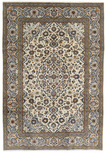 Anudada a mano . Origen: Persia / Iran Alfombra Keshan Fine Alfombra 195X288 Beige/Gris (Lana, Persia/Irán)