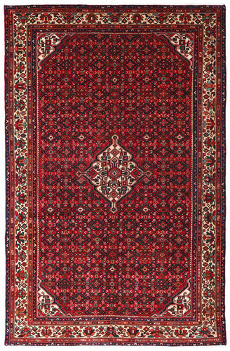 Anudada a mano . Origen: Persia / Iran Alfombra Hosseinabad Alfombra 215X335 Rojo Oscuro/Rojo (Lana, Persia/Irán)