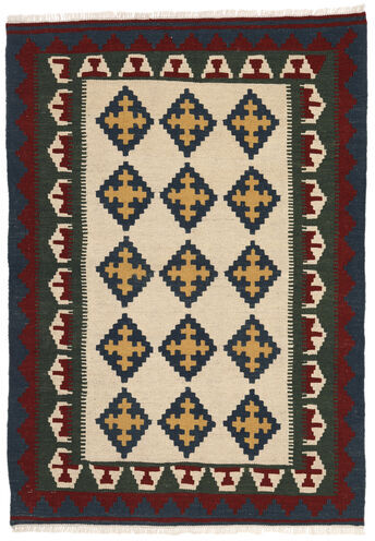 Anudada a mano . Origen: Persia / Iran Kilim Alfombra 104X148 Persa Alfombra De Lana Gris Oscuro/Beige Pequeño Alfombra