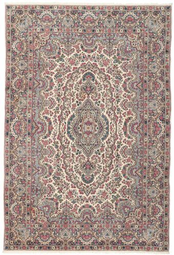 Anudada a mano . Origen: Persia / Iran 206X300 Alfombra Kerman Lavar Alfombra Oriental Marrón/Beige (Lana, Persia/Irán)