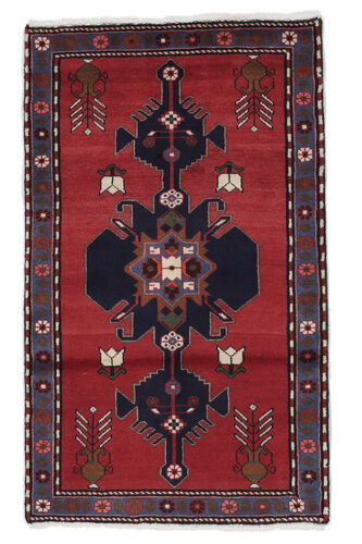 Anudada a mano . Origen: Persia / Iran Alfombra Persa Hamadan Alfombra 78X130 Rojo Oscuro/Negro (Lana, Persia/Irán)