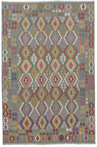 Anudada a mano . Origen: Afghanistan Alfombra Oriental Kilim Afghan Old Style Alfombra 203X308 Marrón/Gris Oscuro (Lana, Afganistán)