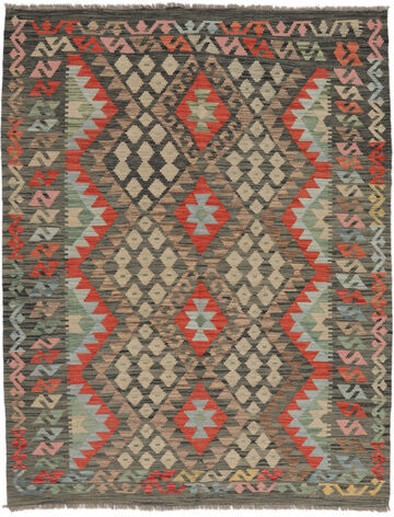 Anudada a mano . Origen: Afghanistan Alfombra Kilim Afghan Old Style Alfombra 152X195 Marrón/Amarillo Oscuro (Lana, Afganistán)