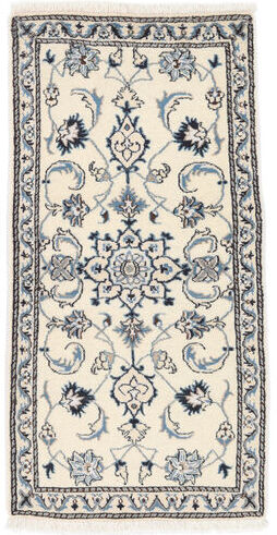 Anudada a mano . Origen: Persia / Iran 68X139 Alfombra Oriental Nain Alfombra Beige/Gris Oscuro (Lana, Persia/Irán)