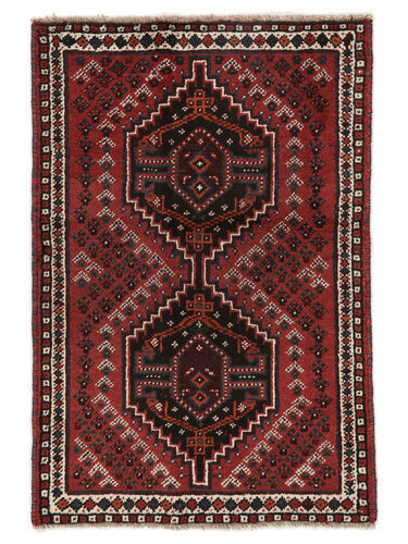 Anudada a mano . Origen: Persia / Iran Alfombra Shiraz Alfombra 83X124 Negro/Rojo Oscuro (Lana, Persia/Irán)