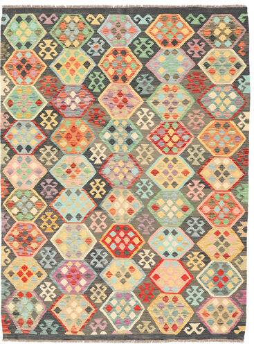 Anudada a mano . Origen: Afghanistan 183X247 Alfombra Kilim Afghan Old Style Alfombra Oriental Marrón/Verde (Lana, Afganistán)