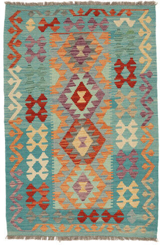 Anudada a mano . Origen: Afghanistan Kilim Afghan Old Style Alfombra 101X152 Alfombra De Lana Verde/Verde Oscuro Pequeño Alfombra