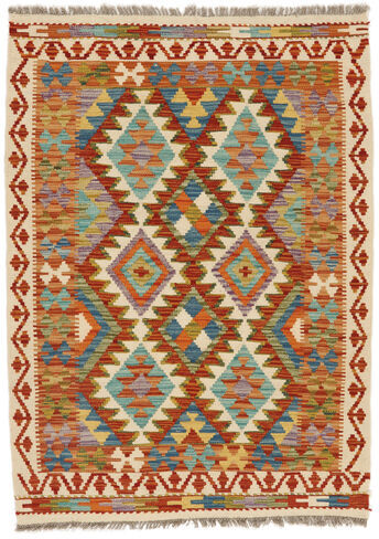 Anudada a mano . Origen: Afghanistan 104X141 Alfombra Kilim Afghan Old Style Alfombra Oriental Marrón/Naranja (Lana, Afganistán)