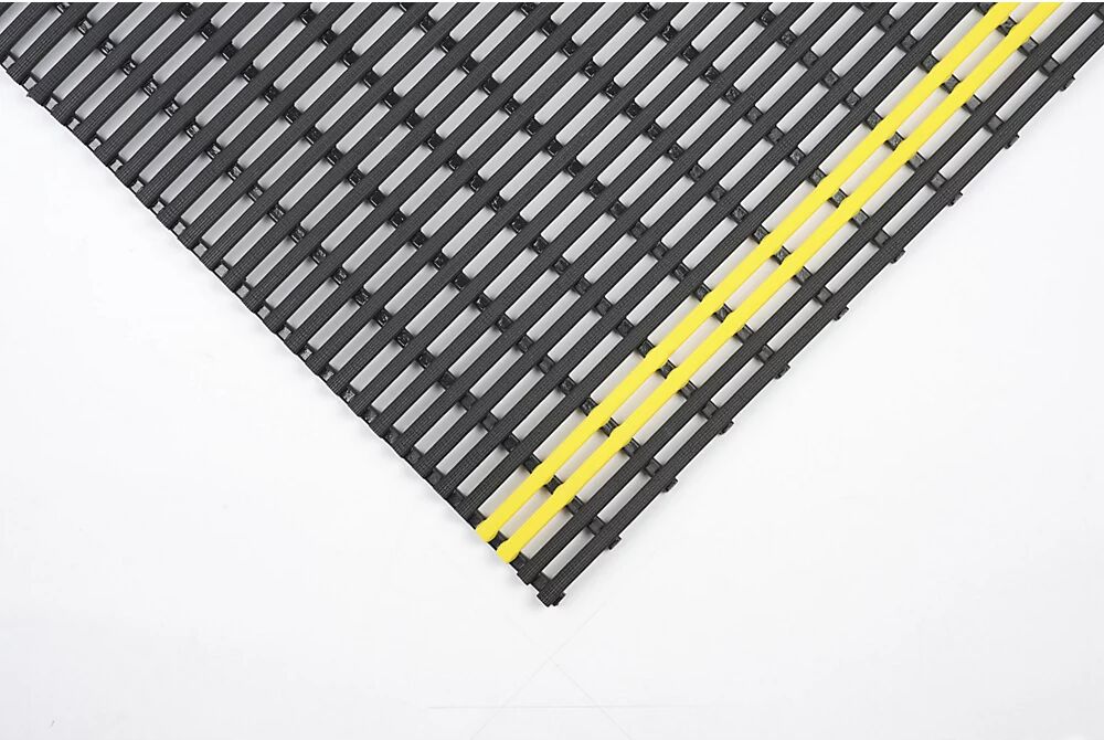 EHA Estera antideslizante, PVC reciclable, rollo de 10 m, anchura 1200 mm, negro / amarillo