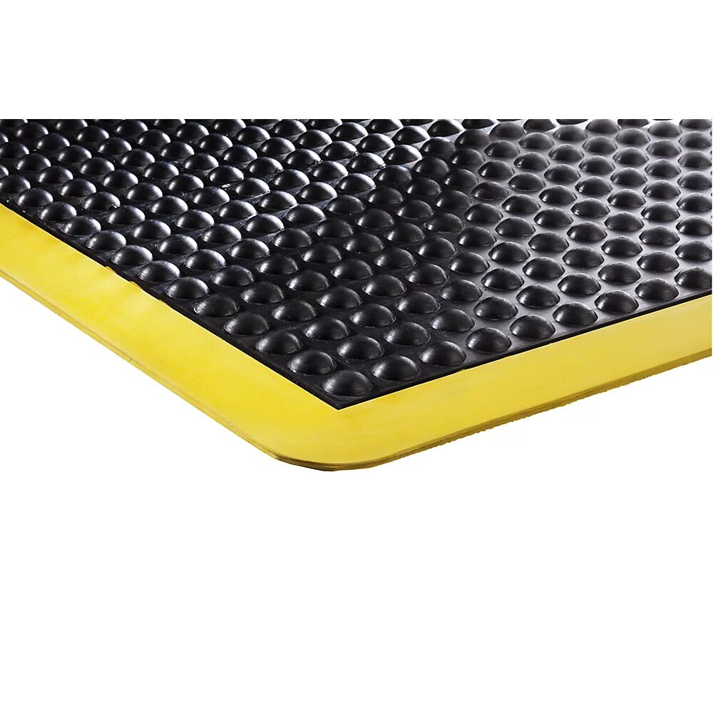 COBA Estera antifatiga Bubblemat safety, L x A x H 900 x 600 x 14 mm, amarillo-negro, elemento inicial / final