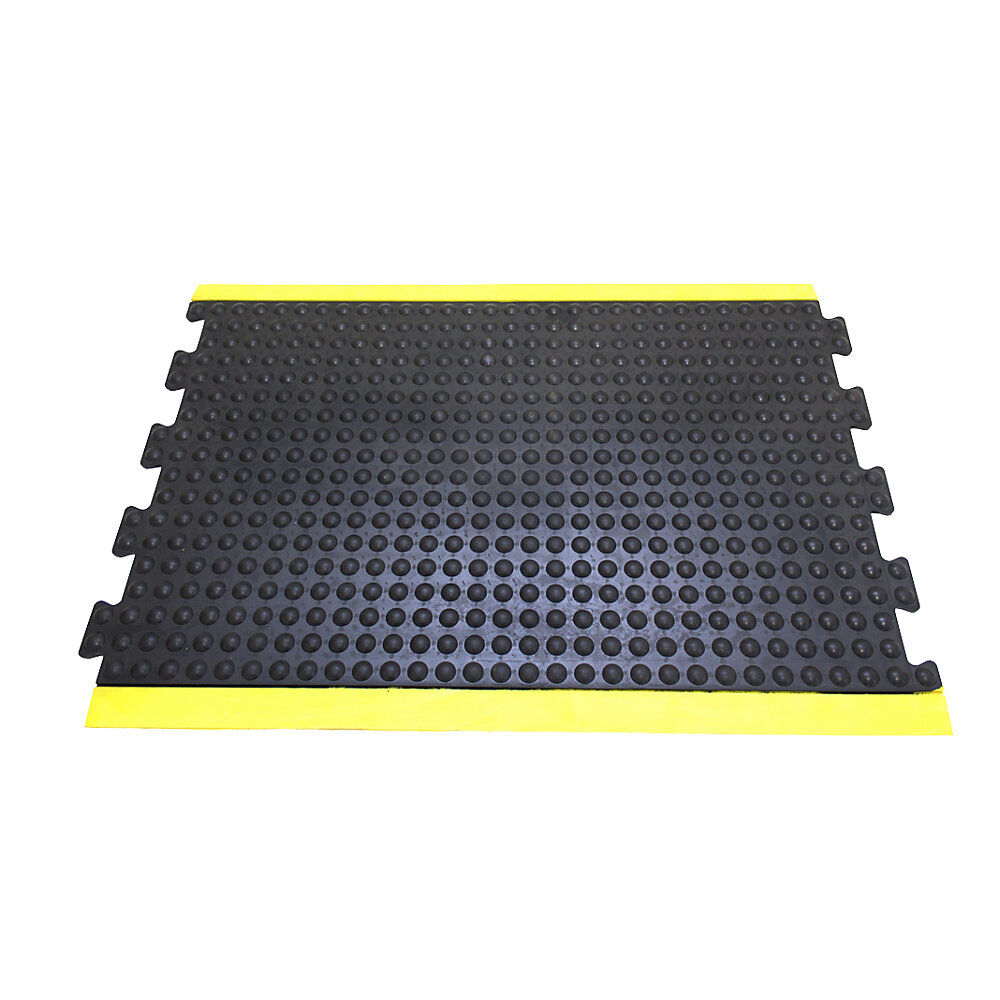 COBA Estera antifatiga Bubblemat safety, L x A x H 900 x 600 x 14 mm, amarillo-negro, elemento central
