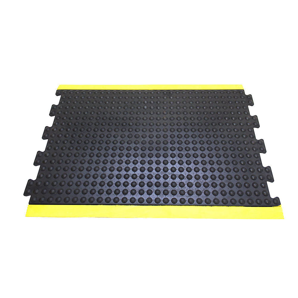 COBA Estera antifatiga Bubblemat safety, L x A x H 1200 x 900 x 14 mm, amarillo-negro, elemento central