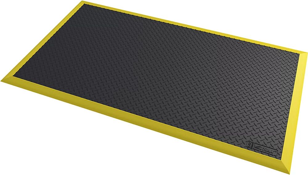 NOTRAX Estera antifatiga ESD Diamond Flex™, L x A 1630 x 1020 mm, negro / amarillo