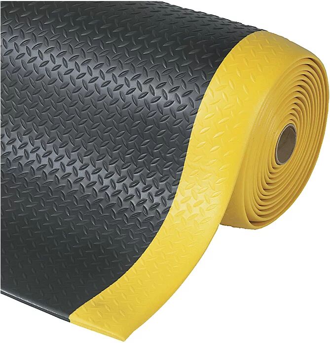 NOTRAX Estera para puesto de trabajo, Diamond Sof-Tred™, anchura 1220 mm por m lin., negro / amarillo