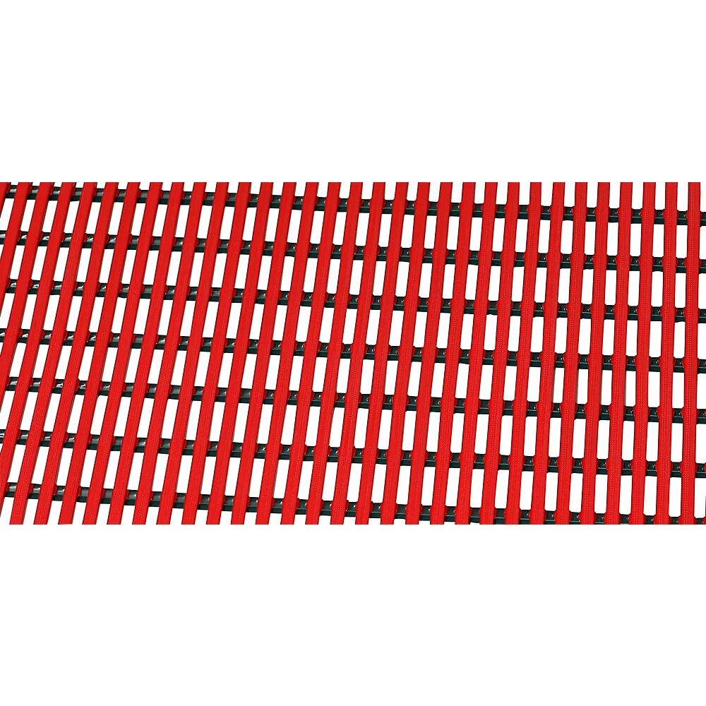 EHA Estera de suelo para ducha y vestuario, PVC blando, rollo de 10 m, anchura 1000 mm, rojo