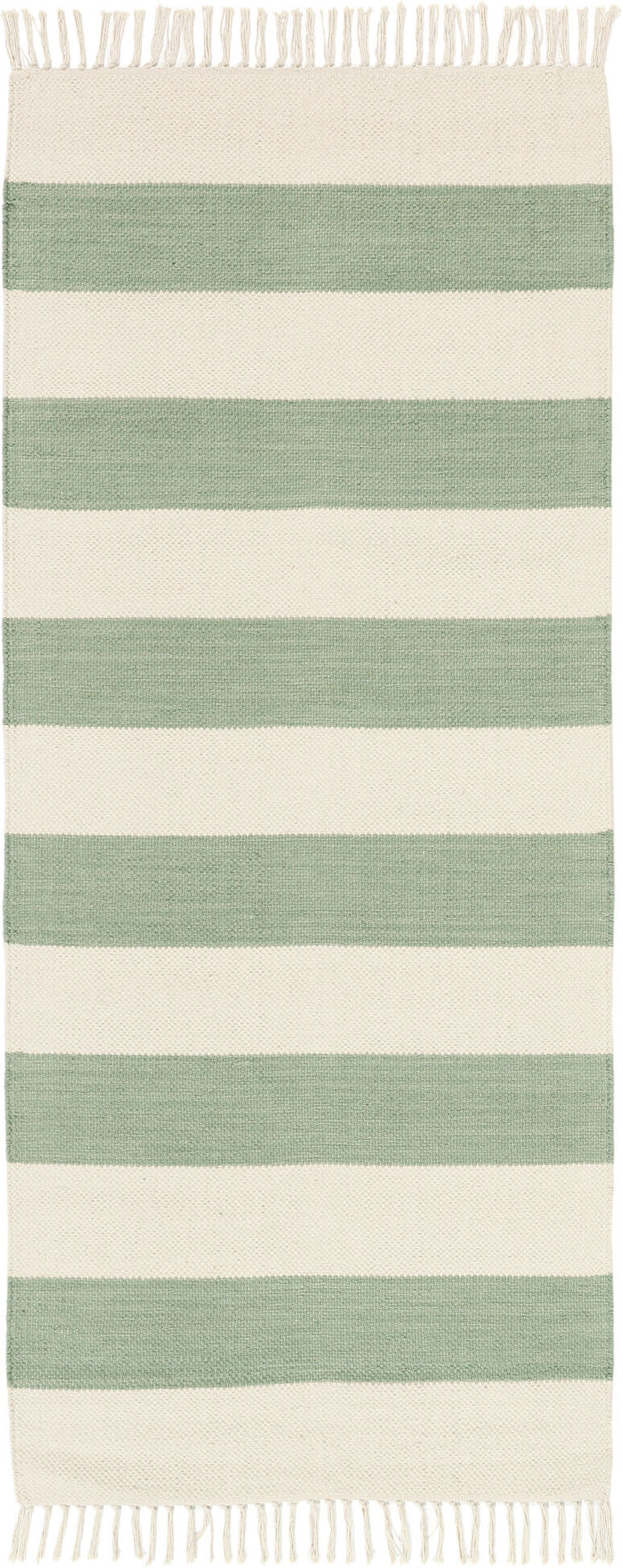 RugVista Cotton stripe Alfombra - Verde menta 80x200