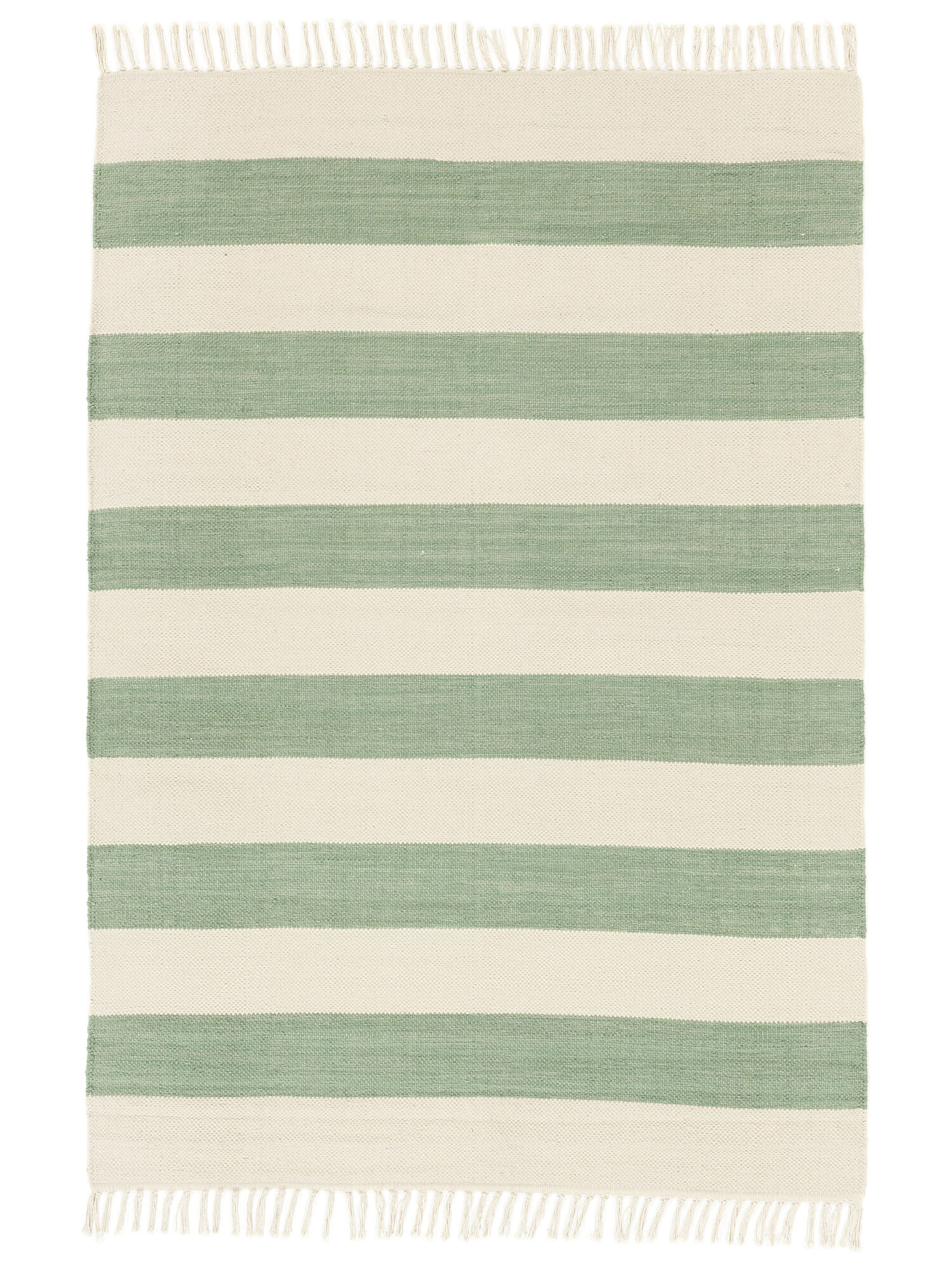 RugVista Cotton stripe Alfombra - Verde menta 140x200