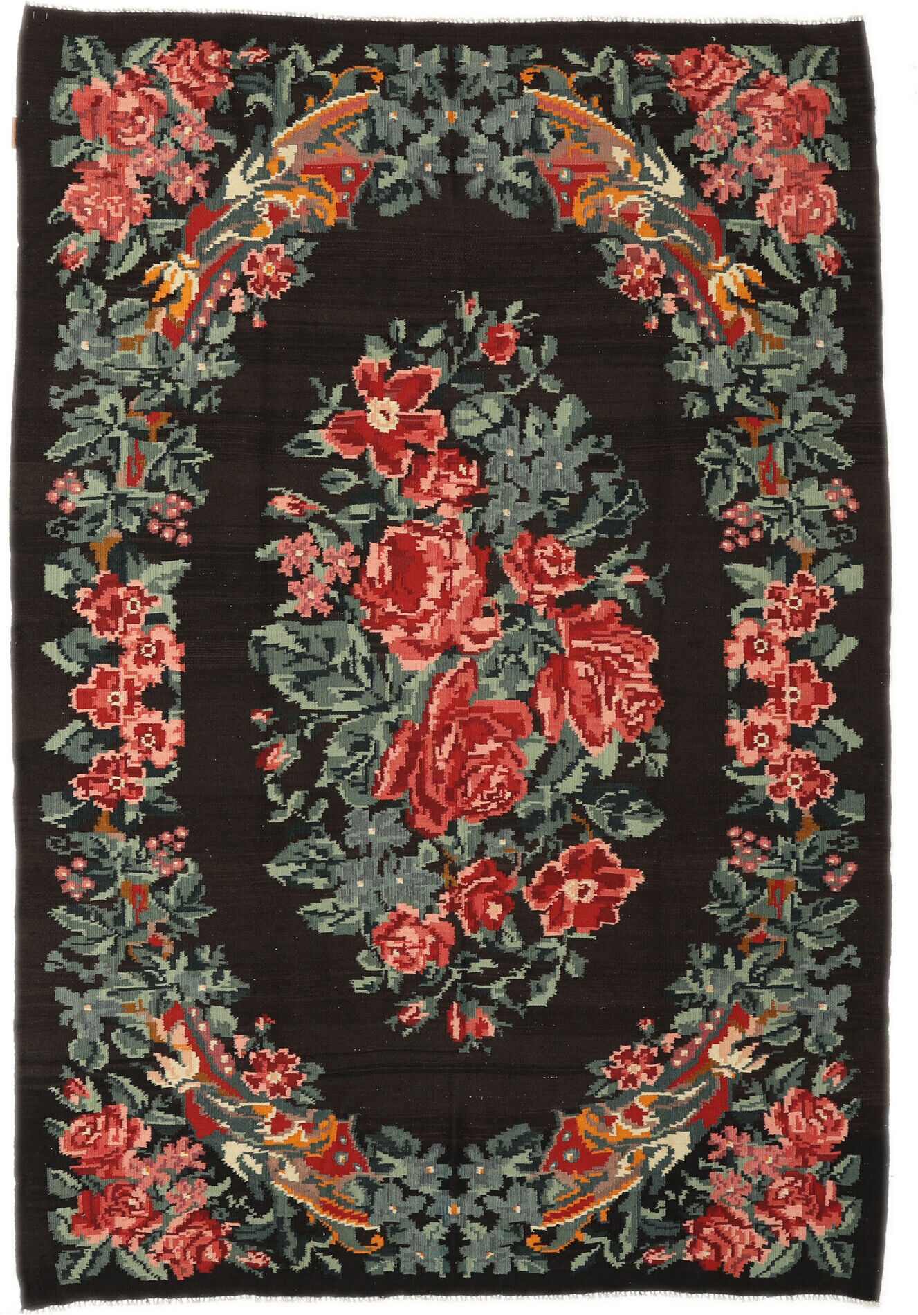 Anudada a mano . Origen: Moldova Kilim Rose Moldavia Alfombra 176x256