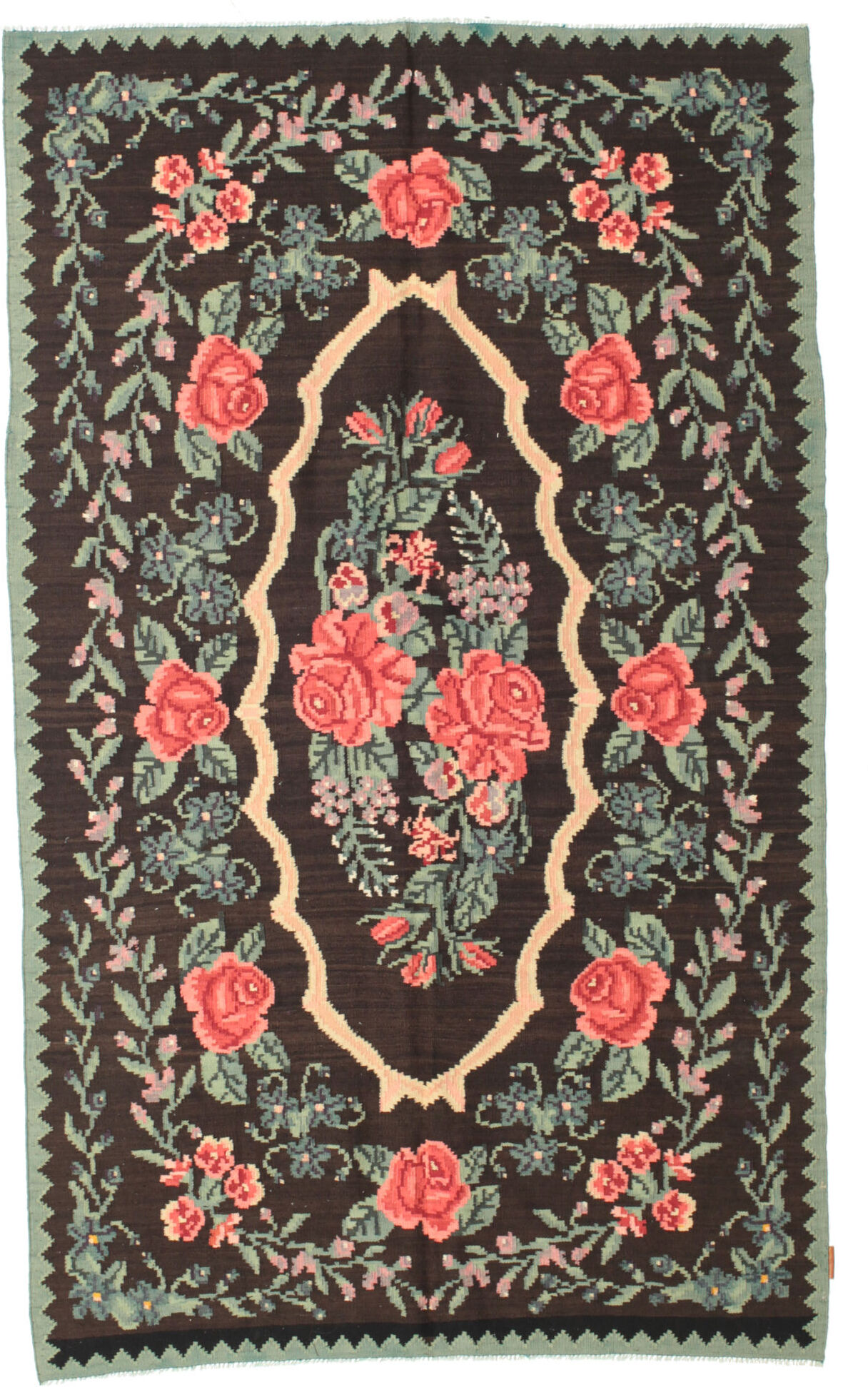 Anudada a mano . Origen: Moldova Kilim Rose Moldavia Alfombra 154x258