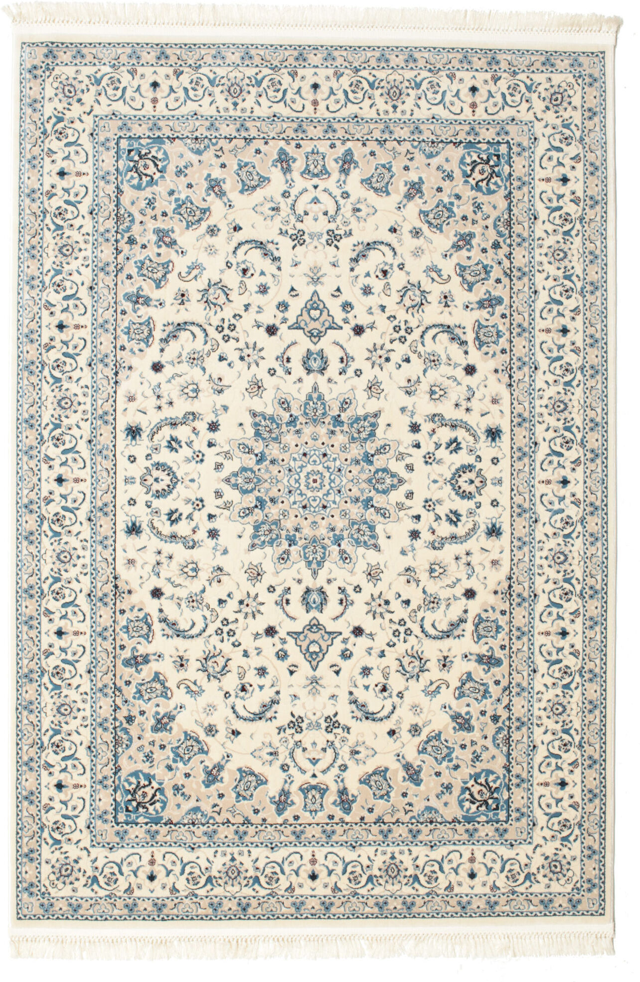 RugVista Nain Emilia Alfombra - Blanco crema / Azul claro 120x180