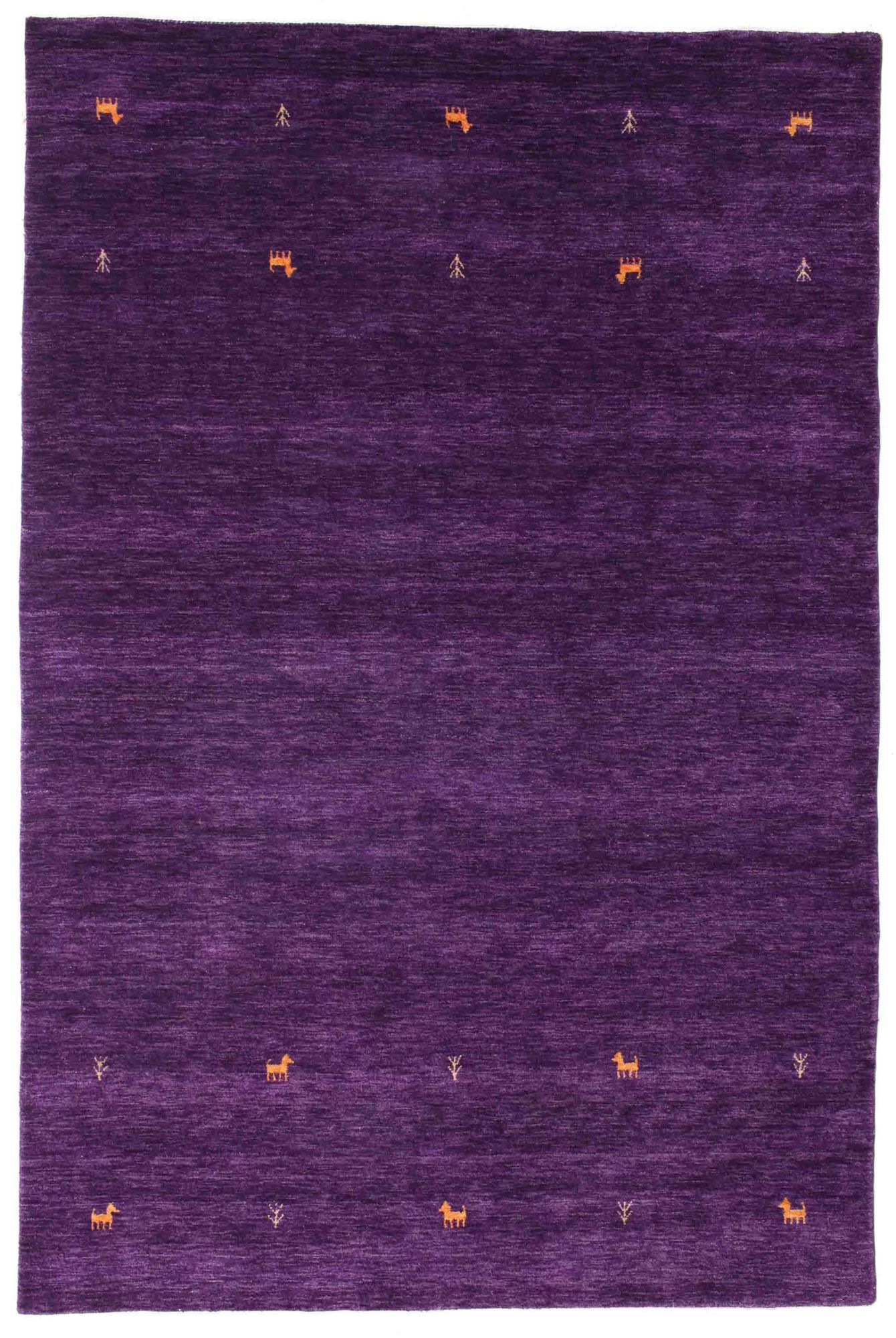 RugVista Gabbeh loom Two Lines Alfombra - Violeta 190x290