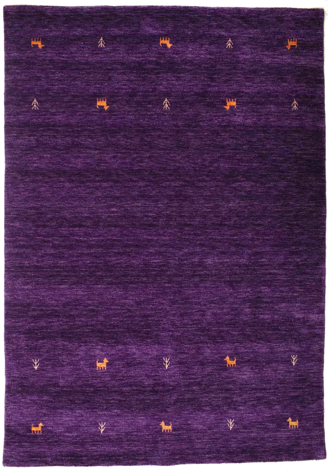 RugVista Gabbeh loom Two Lines Alfombra - Violeta 160x230