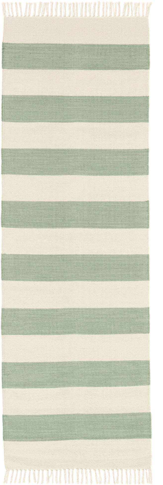 RugVista Cotton stripe Alfombra - Verde menta 80x250