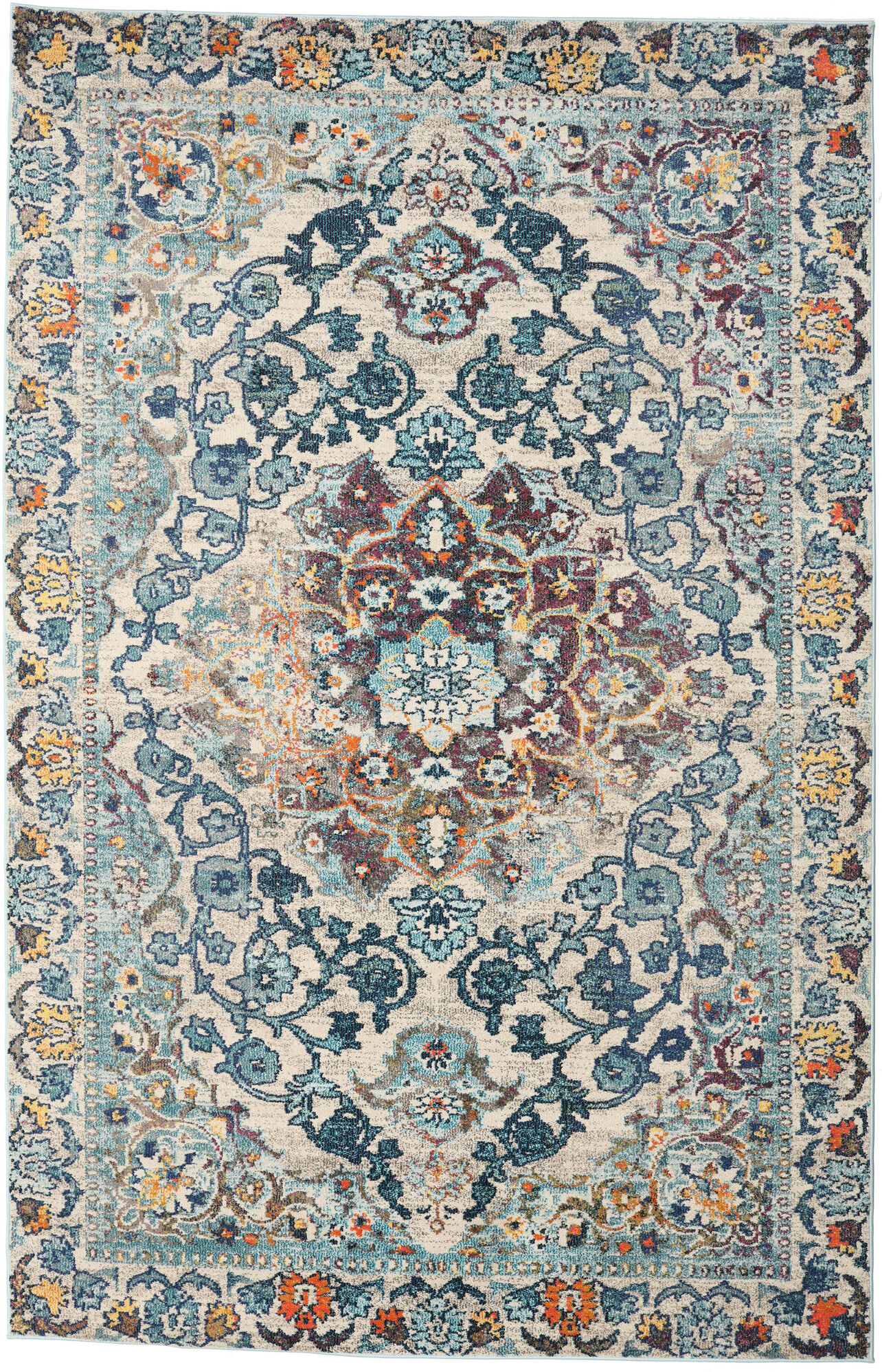 RugVista Cheverny Alfombra - Azul / Blanco crema 200x300