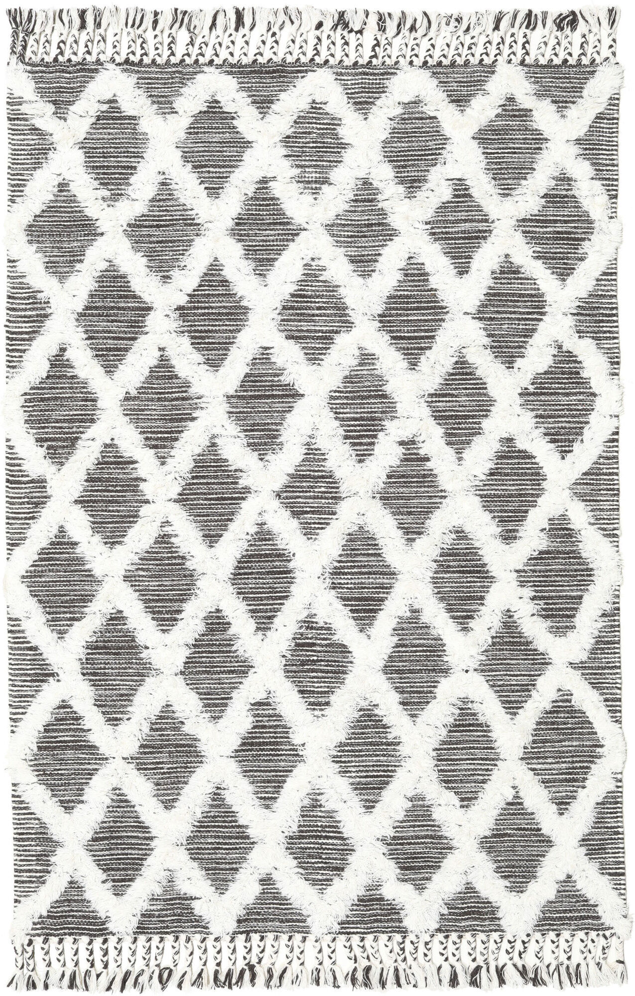 RugVista Inez Alfombra - Marrón oscuro / Blanco 140x200