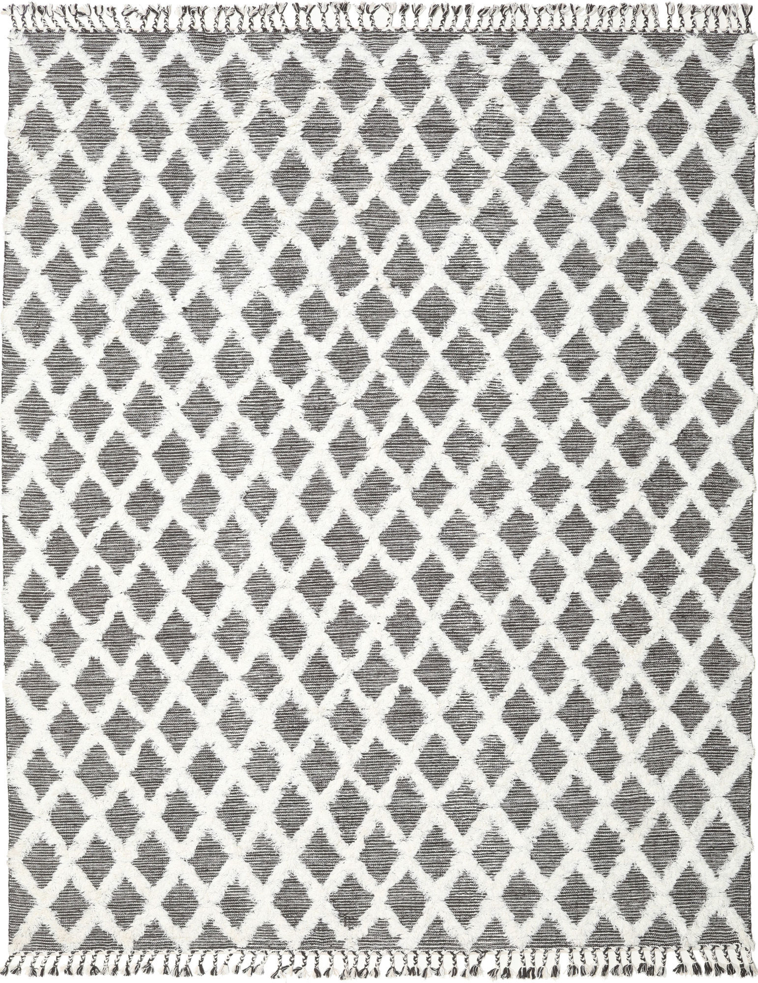 RugVista Inez Alfombra - Marrón oscuro / Blanco 250x350