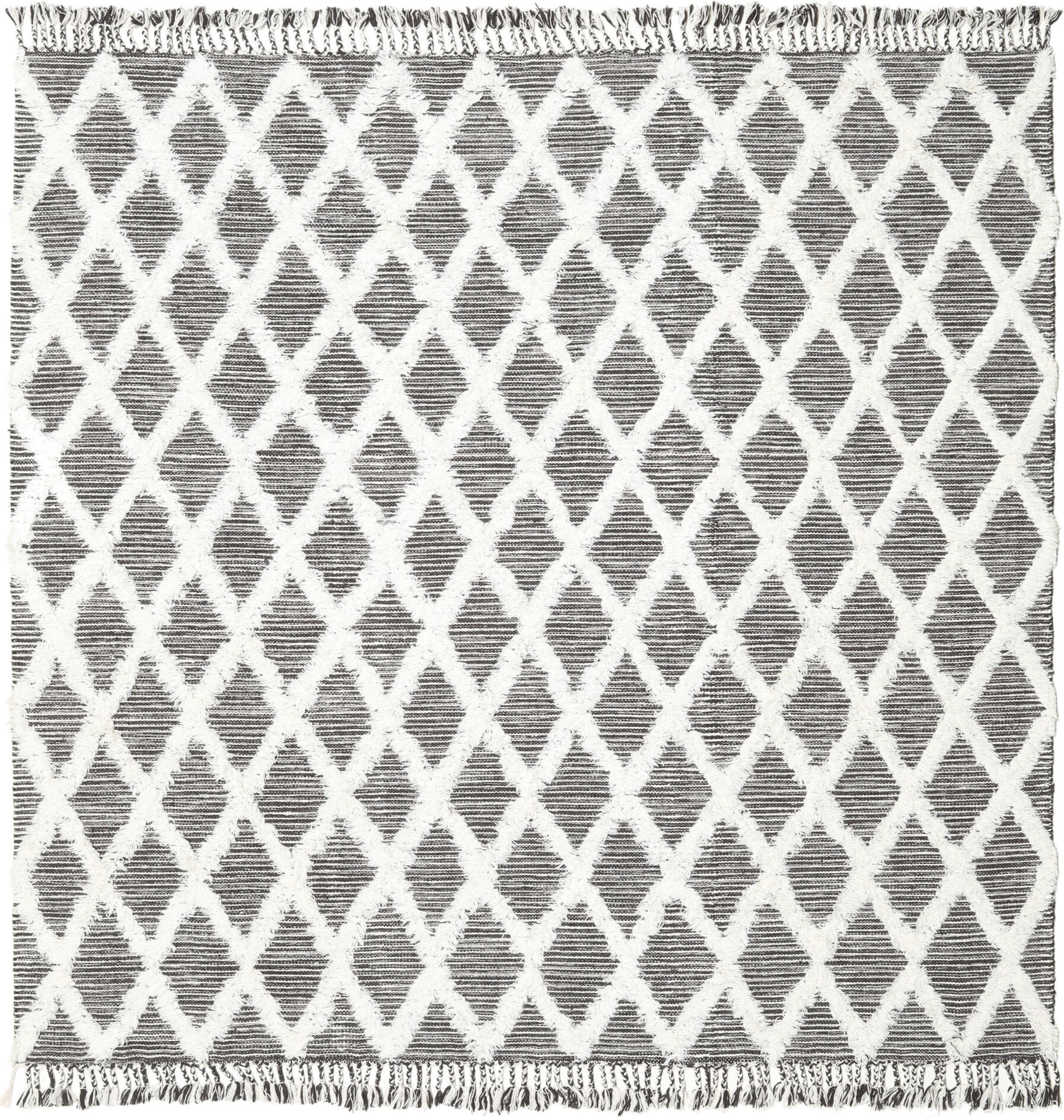 RugVista Inez Alfombra - Marrón oscuro / Blanco 250x250