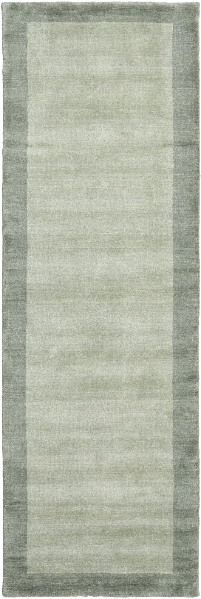 RugVista Handloom Frame Alfombra - Gris / Verde 80x250