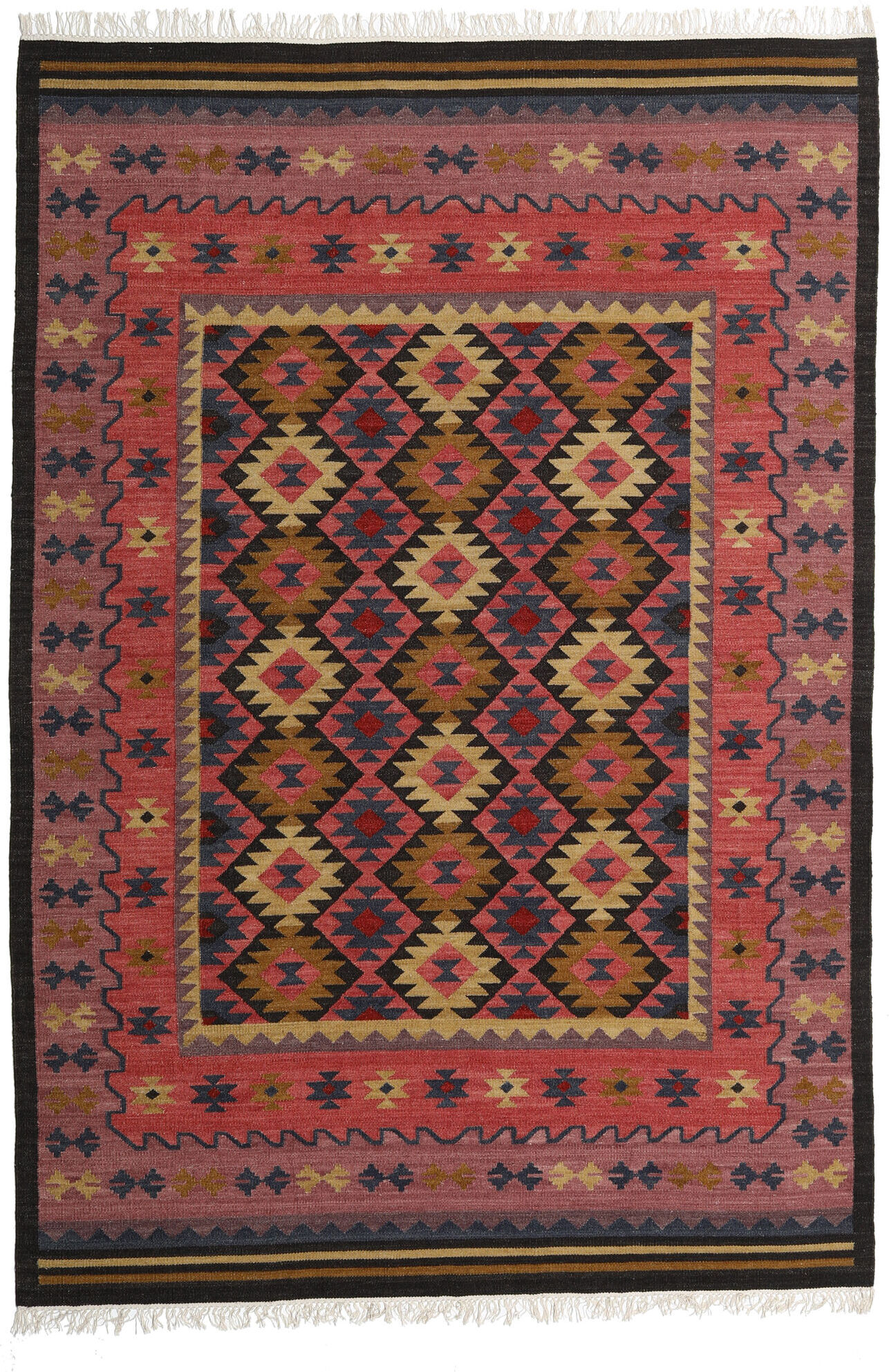 RugVista Kilim Marmaris Alfombra - Rojo / Violeta 200x300