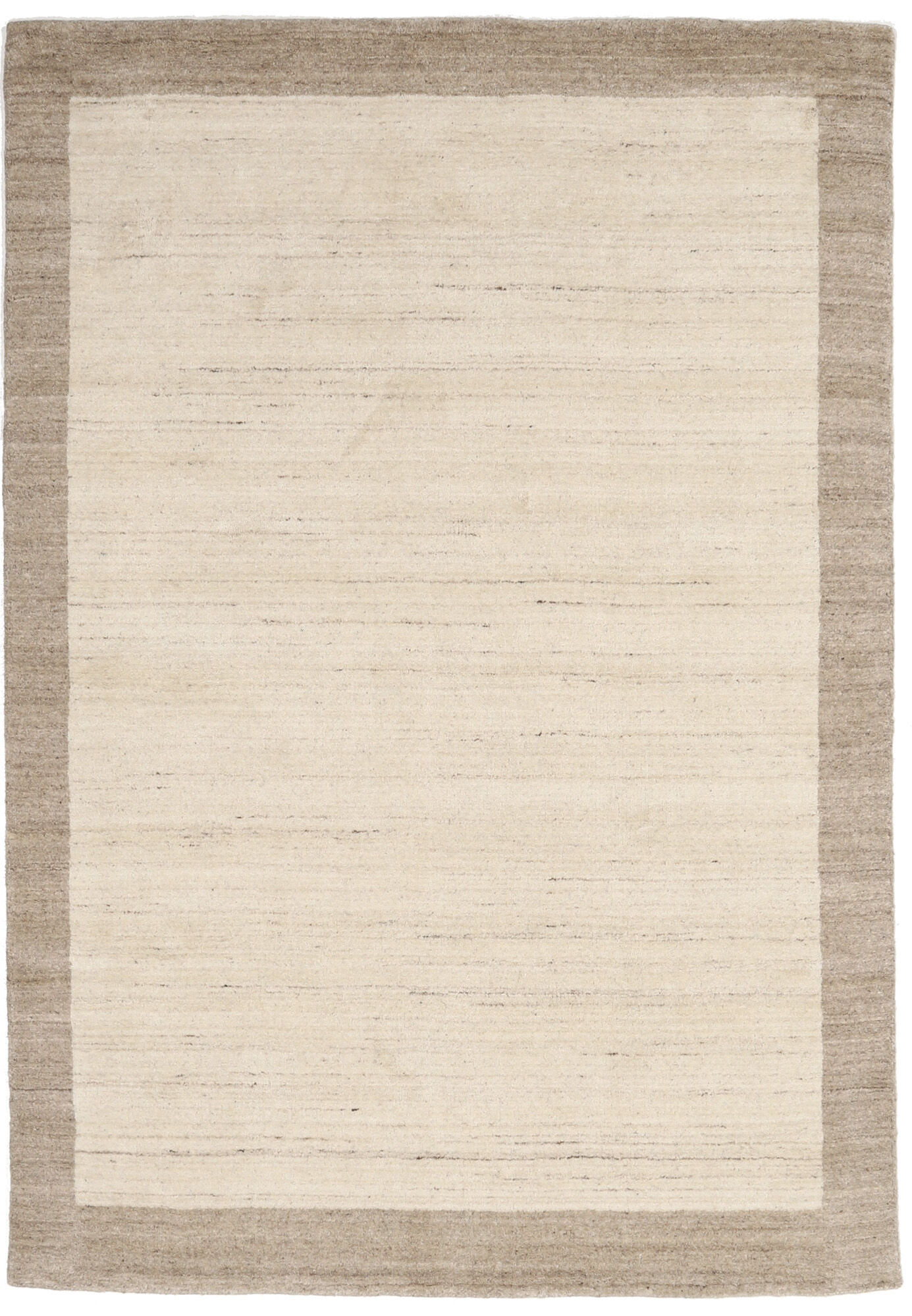 RugVista Handloom Frame Alfombra - Blanco natural / Beige 160x230