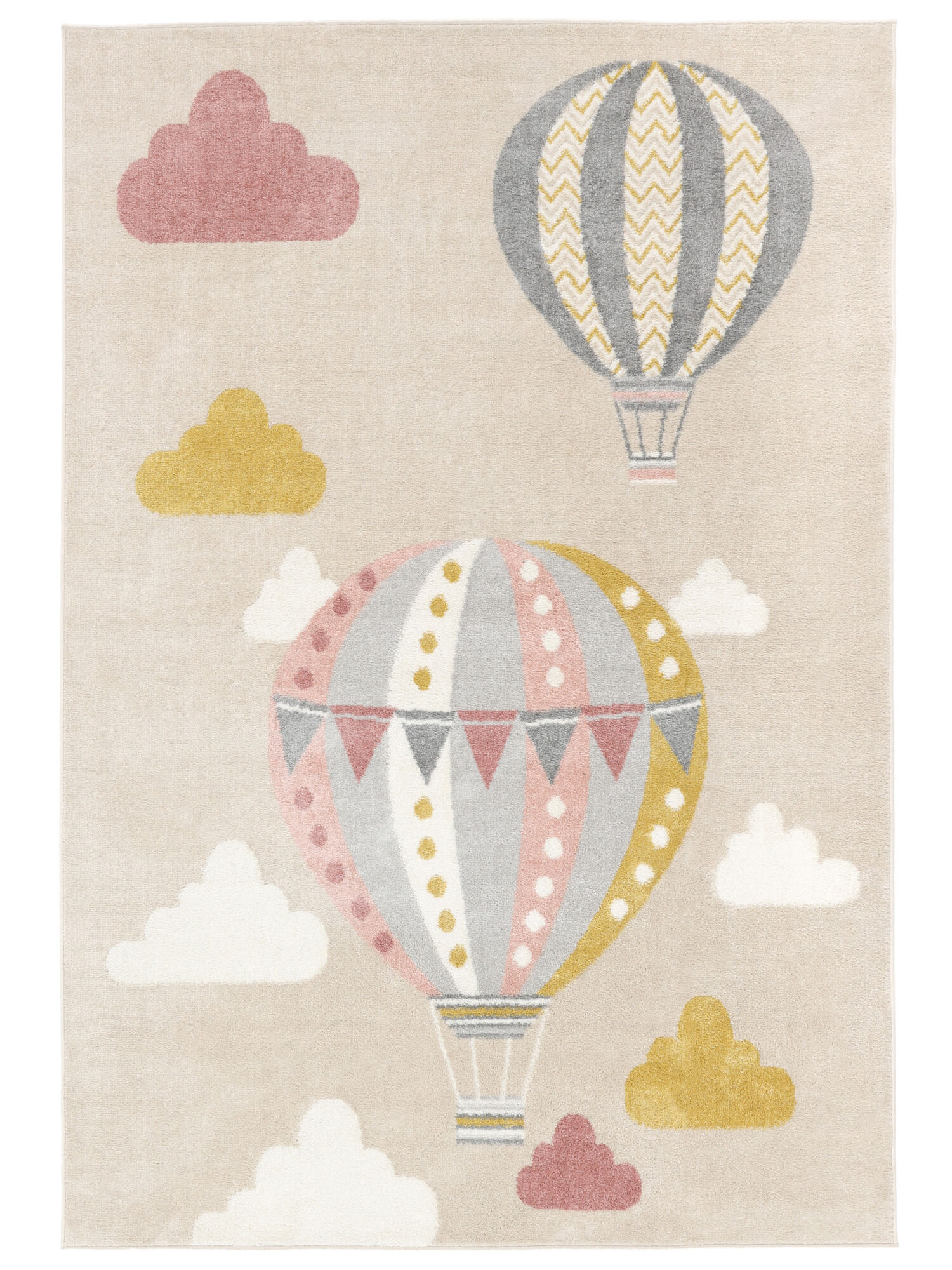 RugVista Balloon Ride Alfombra - Beige / Rosa 140x200